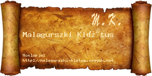 Malagurszki Klétus névjegykártya
